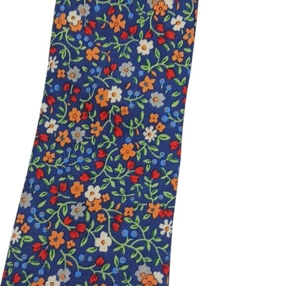 Goodfellow & Co Neck Tie Mens Blue Multi Floral Pointed Woven Colorful - Picture 3 of 5